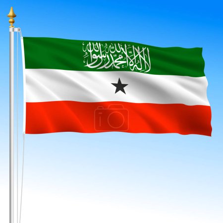 Somalilandia bandera nacional ondeante, país africano, ilustración vectorial 