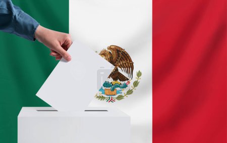 Elections, Mexico. Election concept. Mexico flag on background.