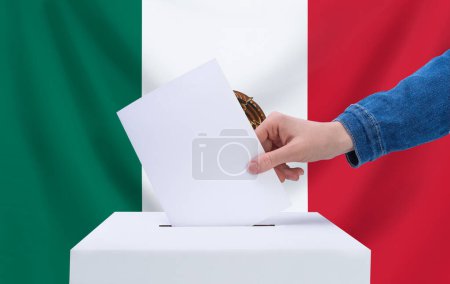 Elections, Mexico. Election concept. Mexico flag on background. People's choice.