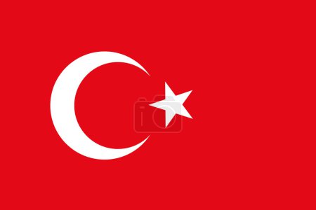 Illustration for Turkey flag isolated in official colors and proportion correctly vector eps - Royalty Free Image