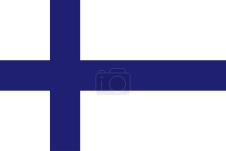 Ilustración de Bandera de Finlandia. Dimensiones precisas y colores oficiales eps - Imagen libre de derechos
