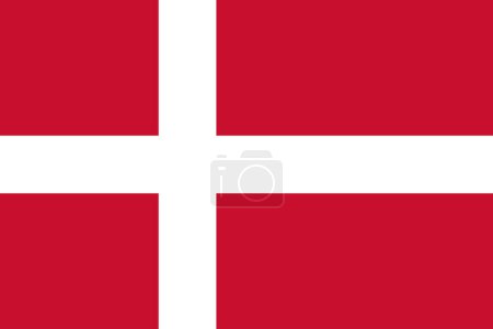 Téléchargez les illustrations : Drapeau Danemark isolé en couleurs officielles et proportion correctement eps - en licence libre de droit