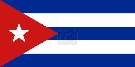 Bandera de Cuba en colores oficiales y proporción correcta eps
