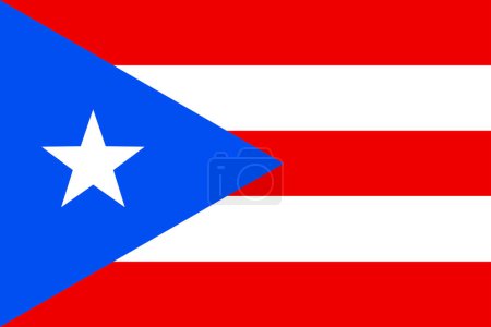 Illustration for Puerto Rico flag in official colors and proportion correctly eps - Royalty Free Image