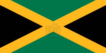 Drapeau de la Jamaïque dans les couleurs officielles et proportion correctement eps