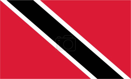 Ilustración de Bandera de Trinidad y Tobago en colores oficiales y proporción correcta eps - Imagen libre de derechos