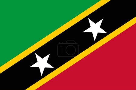 Téléchargez les illustrations : Drapeau Saint-Kitts-et-Nevis aux couleurs officielles et aux proportions correctes - en licence libre de droit