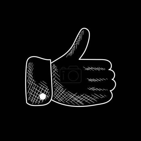 Thumbs up chalk icon. Social media like. Good, cool, ok hand gesture. Rating, ranking. Accept button. Isolated vector chalkboard illustration. Vector illustration