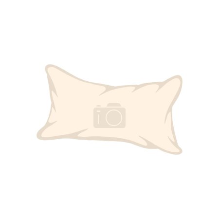 Einfaches Vektorbild eines beigen Kissens, Symbol des Schlafens. Vektorillustration