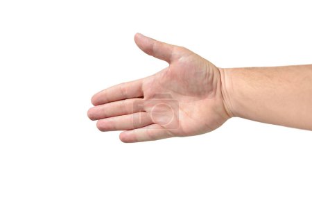 Hand, menschliche Handfläche isoliert auf weißem Hintergrund
