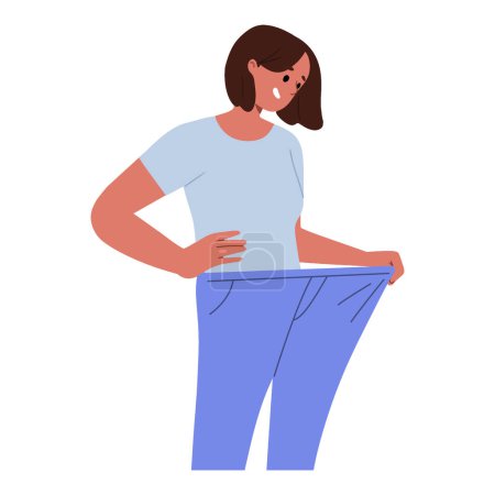 Illustration for Woman who have lost a lot of weight - Royalty Free Image