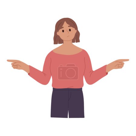Ilustración de Mujer gestos dos opciones - Imagen libre de derechos