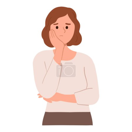 Illustration for Young woman with a worried face - Royalty Free Image