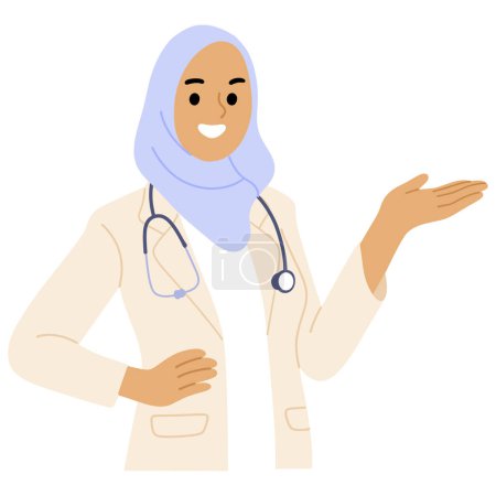 Illustration for Muslim doctow woman in Hijab - Royalty Free Image