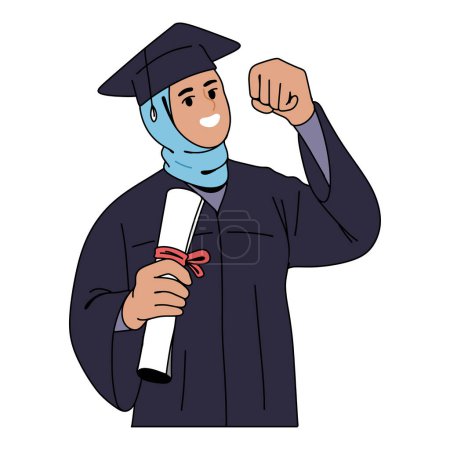 Illustration for Graduation student in Hijab - Royalty Free Image