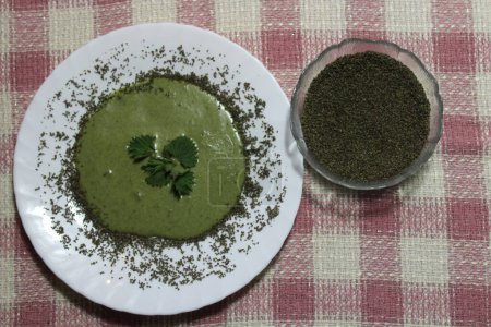 Stinging nettle soup and seeds