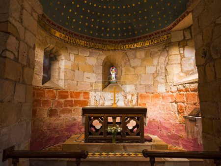 Interior of the Chapel of the Holy Trinity at Old Berwick, Northumberland, UK