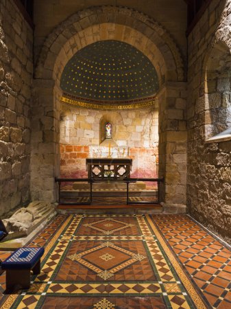 Interior of the Chapel of the Holy Trinity at Old Berwick, Northumberland, UK