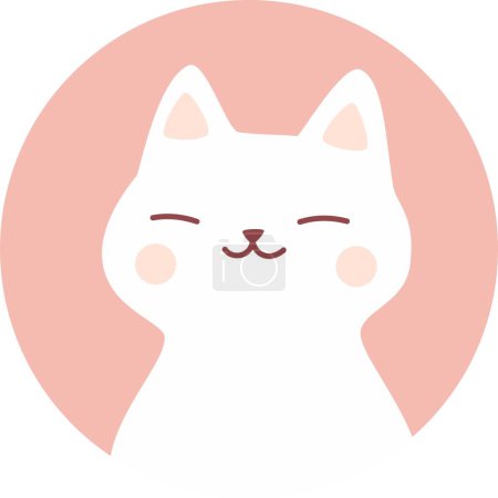 Vector funny avatar. Cute white cats in minimalistic style. . Vector illustration