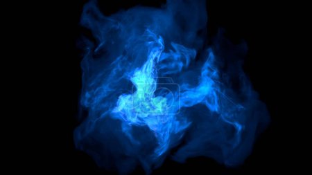 Foto de Ilustración abstracta, cuerpo espacial azul. Concepto de espacio y galaxia. Vía Láctea Azul. Representación 3D. Figura texturizada abstracta. - Imagen libre de derechos
