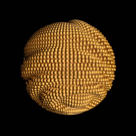 Foto de Esfera dorada abstracta en bolas. Figura y fondo abstractos. - Imagen libre de derechos