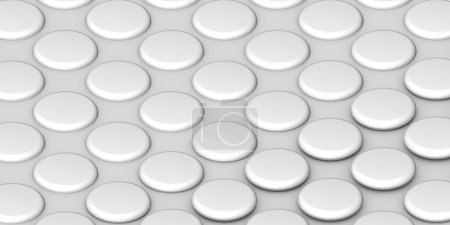 Foto de 3d representación de un fondo blanco abstracto. Ilustración de botones de círculos blancos. fondo blanco. - Imagen libre de derechos