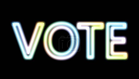 Foto de VOTE, neon text . Elections and democracy concept. 3D render. - Imagen libre de derechos