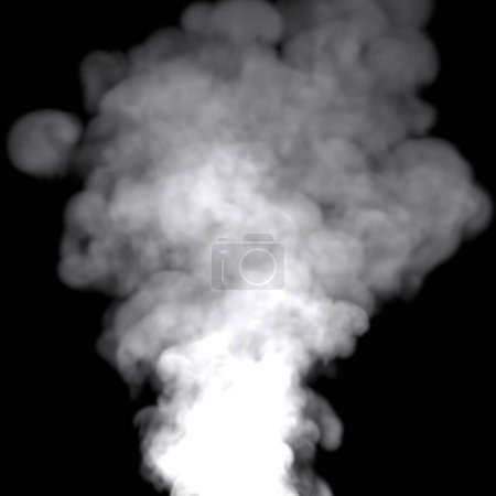 3D render of white smoke. Smoke rises and fills the space. Fog, white and gray smoke background. 