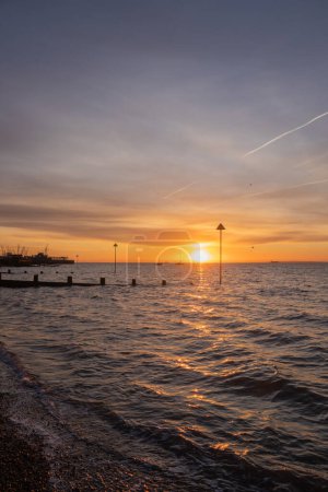 Photo for Sunrise at Old Leigh, Leigh-on-Sea, near Southend-on-Sea, Essex, England, United Kingdom - Royalty Free Image