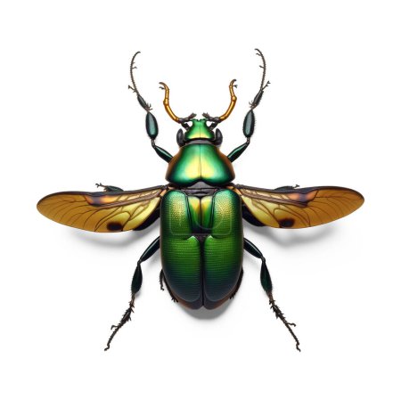 Téléchargez les photos : Photorealistic 3D illustration of insect on a white background, viewed from the top. Perfect for use in a variety of contexts, including scientific or educational materials, nature-themed designs, publications or on websites that focus on nature - en image libre de droit