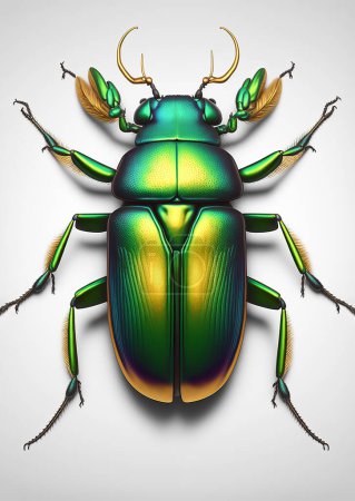 Foto de Photorealistic 3D illustration of insect on a white background, viewed from the top. Perfect for use in a variety of contexts, including scientific or educational materials, nature-themed designs, publications or on websites that focus on nature - Imagen libre de derechos