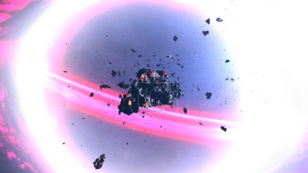 supermassive black hole sucks stars and asteroids3D rendering of large Black Hole pulling asteroids, 2024