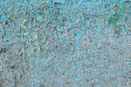 Téléchargez les photos : Vieux béton brut recouvert de peinture à peler bleue. Photo de haute qualité - en image libre de droit