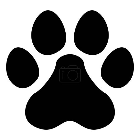 Téléchargez les illustrations : Patte de chien vecteur icône design. Icône d'empreinte animale plate - en licence libre de droit