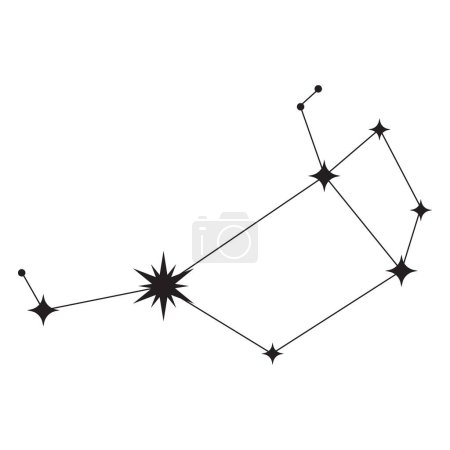 Ilustración de Pléyades constelación de estrellas vector icono de diseño. Icono plano. - Imagen libre de derechos