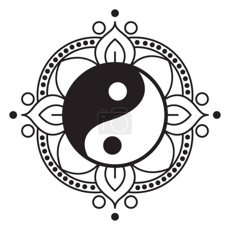 Yin Yang mandala vector icon design. Flat icon.