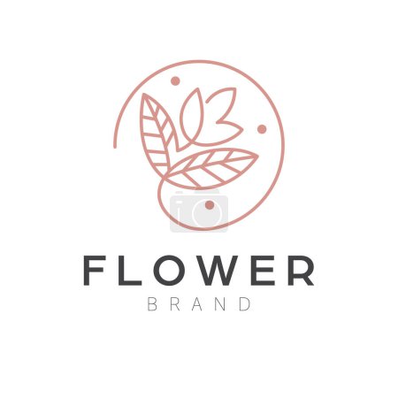 Flor abstracta y hojas diseño del logotipo. Cosméticos y logotipos de moda. Logotipo de lujo y moderno.