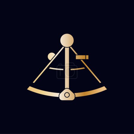 Illustration for Sextant vector icon design. Gold sextant logo design template. - Royalty Free Image