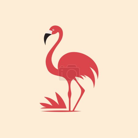 Ilustración de Icono de vector abstracto flamenco. Ilustración de aves tropicales. - Imagen libre de derechos