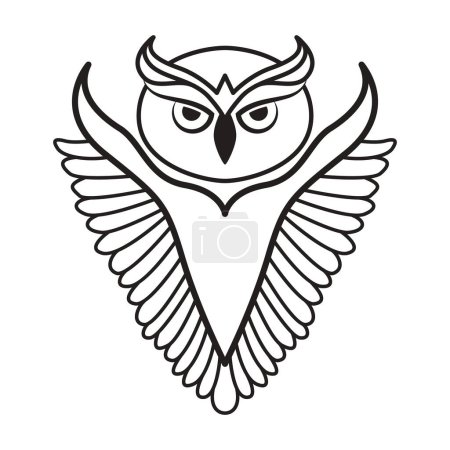 Diseño abstracto del icono del vector de búho. Icono plano pájaro sabio.