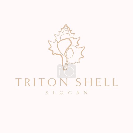 Illustration for Triton shell vector logo design. Bohemian travel logo template. - Royalty Free Image