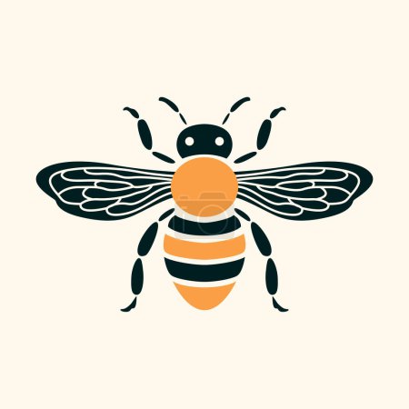 Vintage Bee Logo Icon Vector - Timeless Charm and Nature's Grace in Retro Style