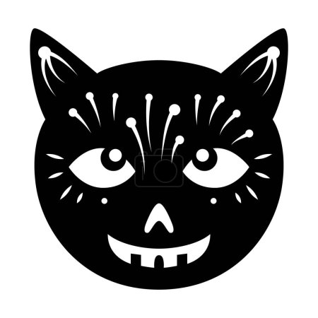 Illustration for Embrace the superstition with Halloween black cat icon  a purrfectly spooky addition to your mysterious designs - Royalty Free Image