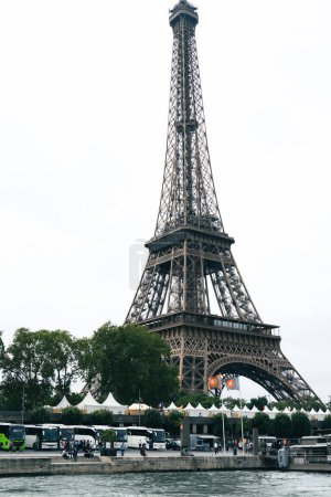 Photo for Eiffle tower in the summer in a beautiful daylight from Seine River. High quality photo - Royalty Free Image