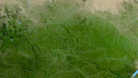 Téléchargez les photos : Gros plan sur la carte de l'asatellite centrée sur la République centrafricaine - en image libre de droit