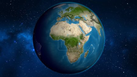 Satellite globe map centered on Cameroun