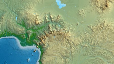 Téléchargez les photos : Gros plan de la carte aphysique centrée sur le Cameroun - en image libre de droit