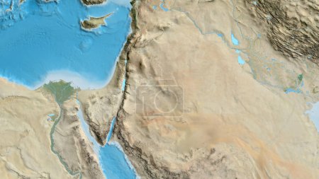 Photo for Close-up of asatellite map centered on Jordan - Royalty Free Image