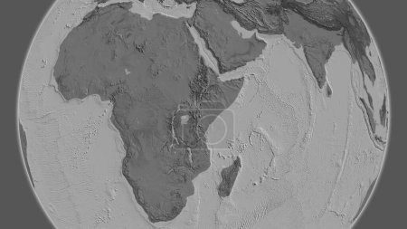 Photo for Bilevel globe map centered on Kenya - Royalty Free Image