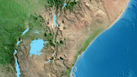 Photo for Close-up of asatellite map centered on Kenya - Royalty Free Image